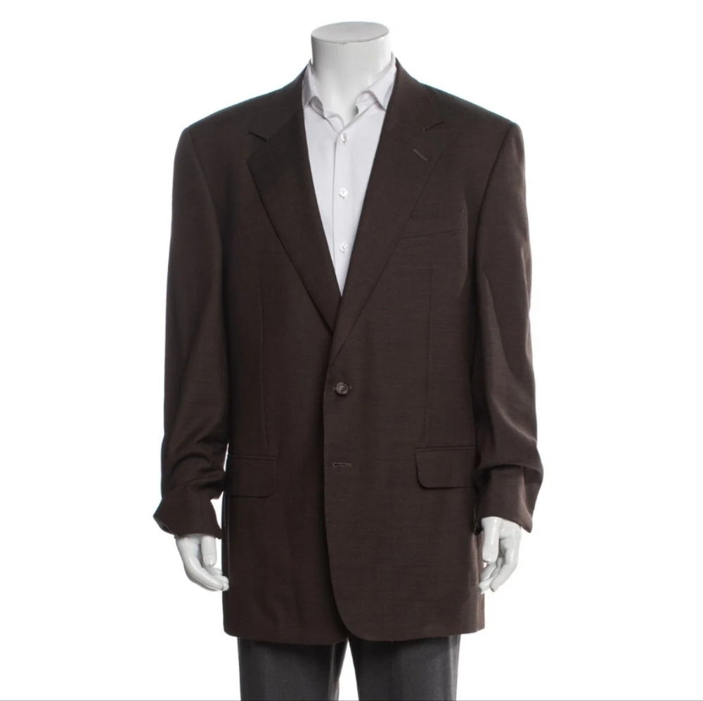 Ermenegildo Zegna Wool Overcoat Men's Brown Blazer Size XL